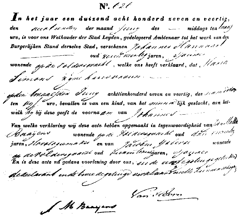 18470614 geb akte 626 Johannes zv J Hannaart - M Simons